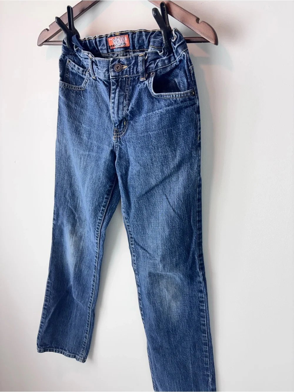 Old Navy Boys Jeans Size 14 Regular Blue Denim Adjustable Waist Straight Leg